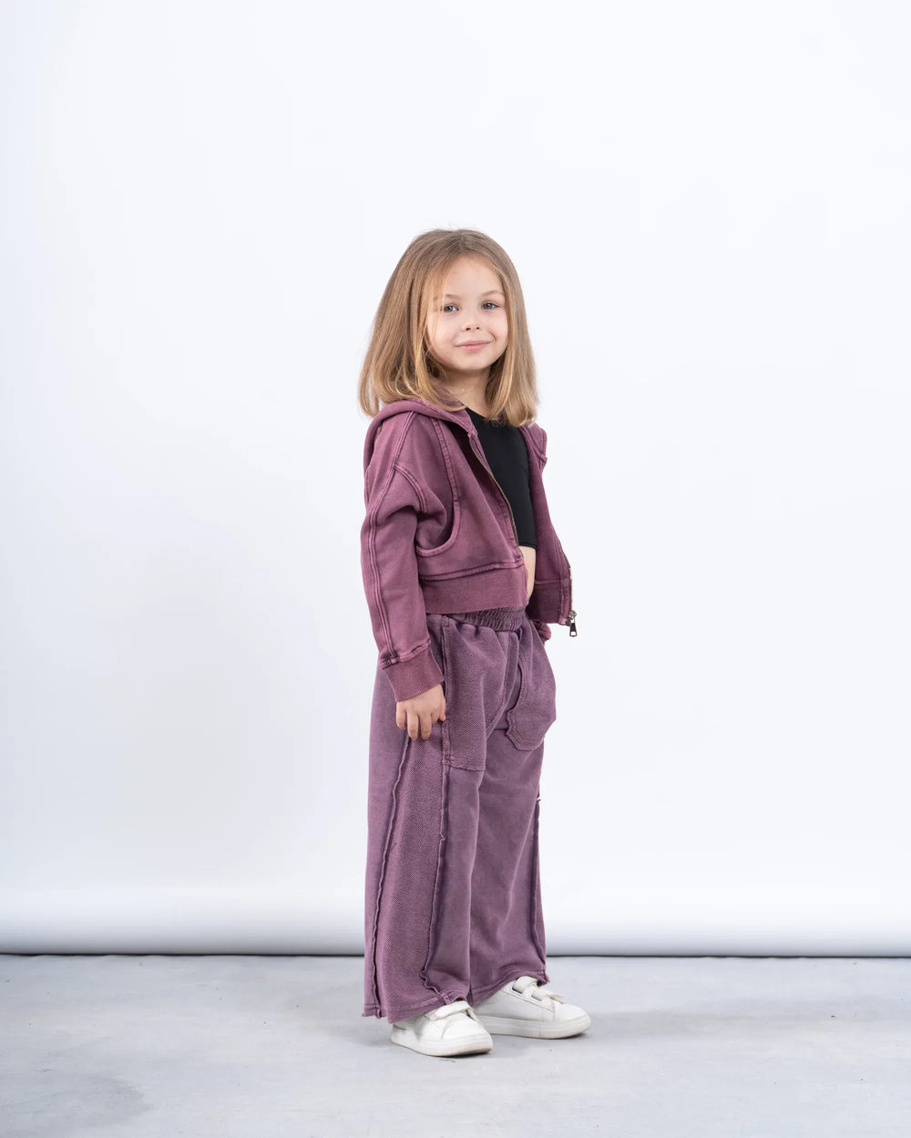 Acid-Wash Cropped Hoodie - Venti