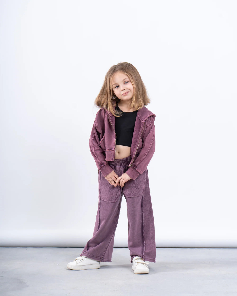 Acid-Wash Cropped Hoodie - Venti