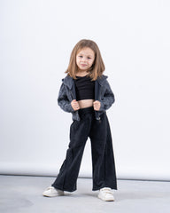 Acid-Wash Wide-Leg Pants