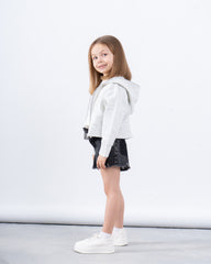 Zip-Up Glitter Hoodie