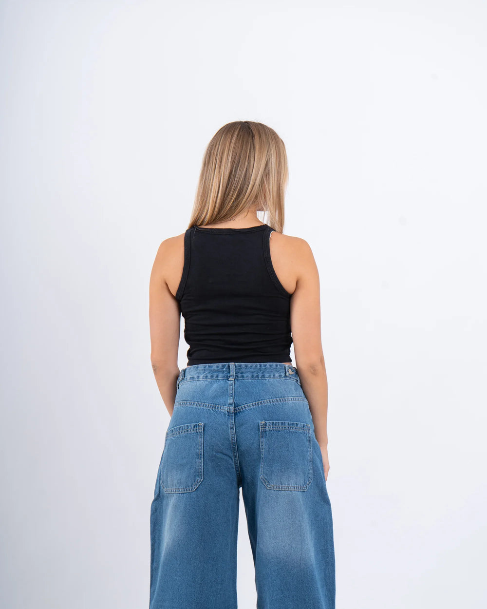 Rhinestone Embellished Cropped Tank Top - Venti