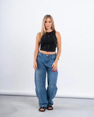 Rhinestone Embellished Cropped Tank Top - Venti