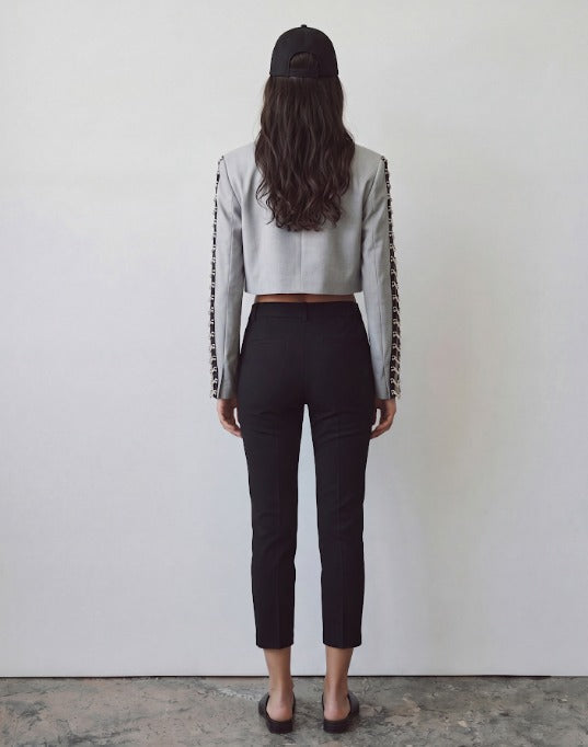 Women cropped blazer hoop