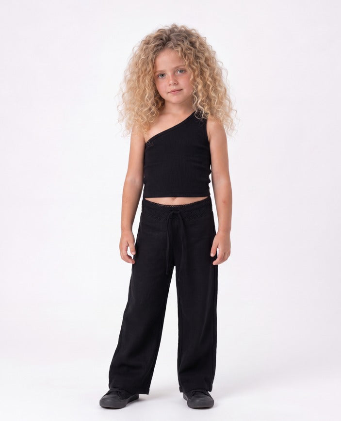 Open Work Linen Pants