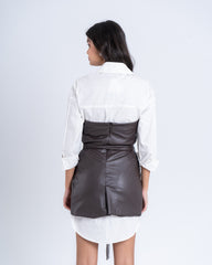 Faux Leather Belted Vest