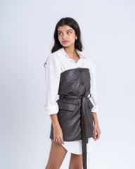 Faux Leather Belted Vest