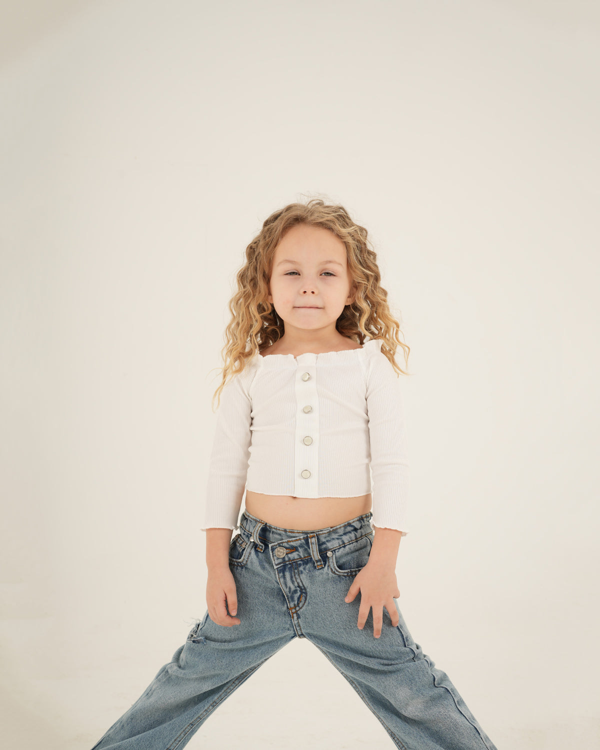 Button Off Shoulder Top