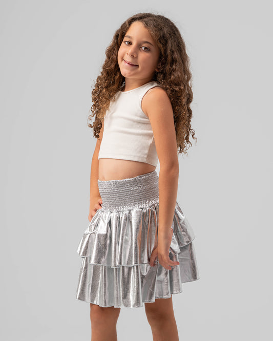 Ruffle Metallic Skirt
