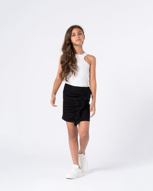 Diagonal Ruffle Skirt