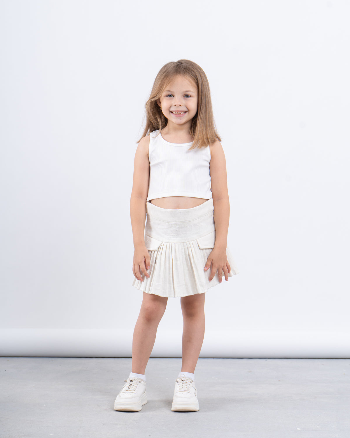 Pleated Skirt With Patch Pockets