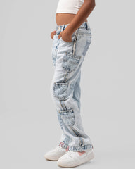 Denim Fade Pockets Pants