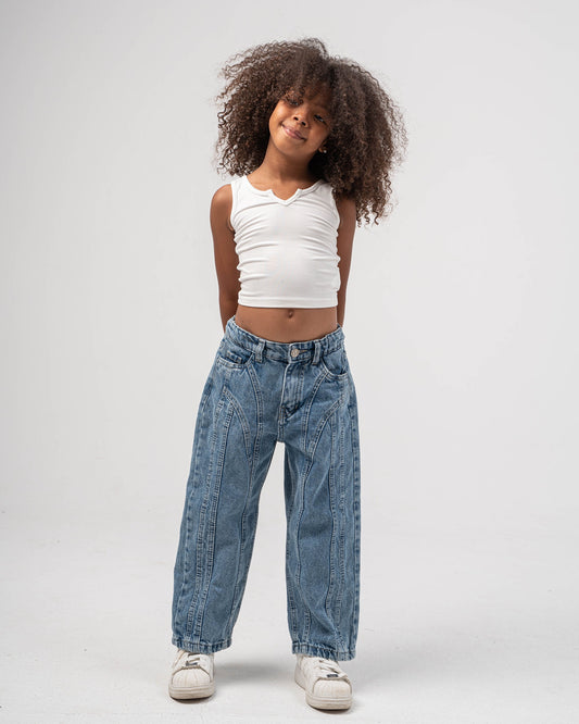 Lined Denim Pants