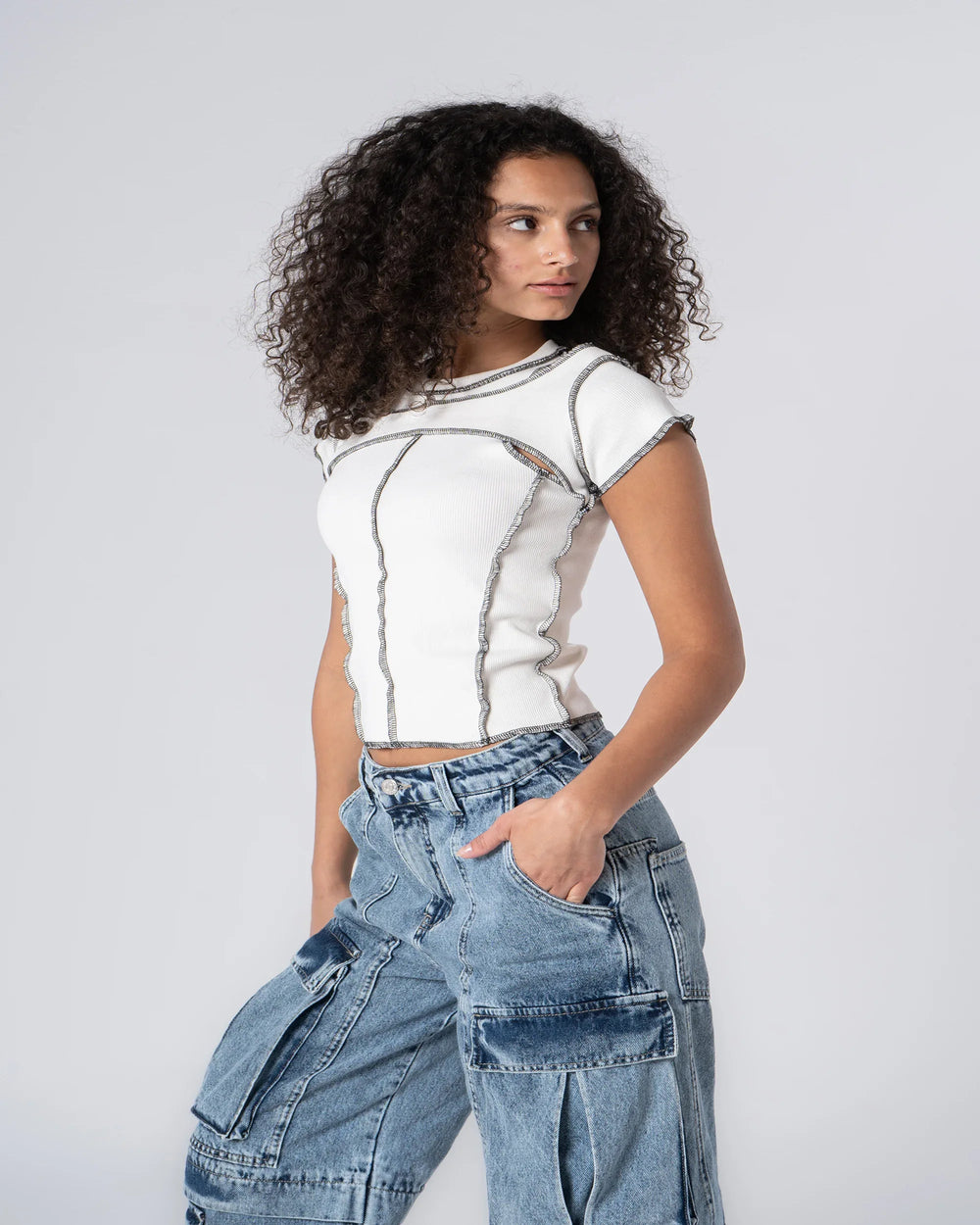 Contrast Stitch T-shirt - Venti