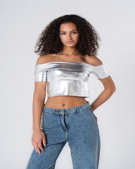 Metallic Off Shoulder Top