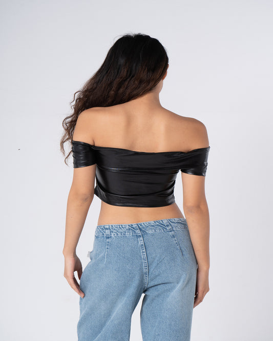 Metallic Off Shoulder Top