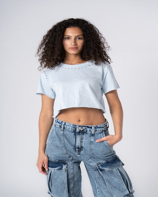 Rhinestone Cropped Top