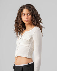 Ribbed Top With Zipper