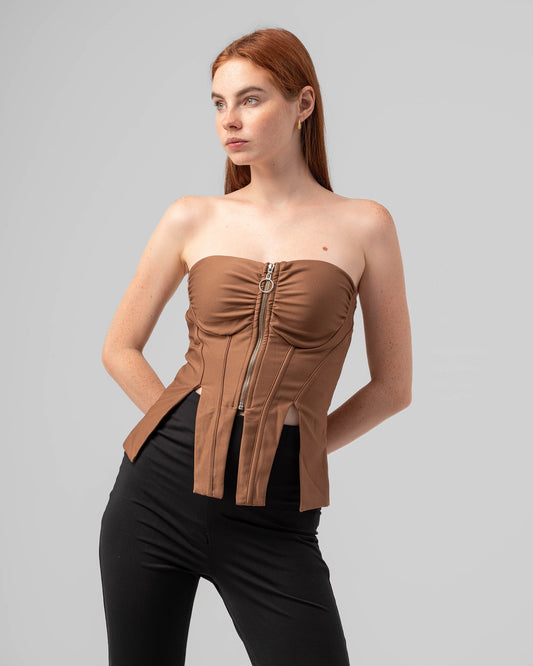 Zip Up Corset Top