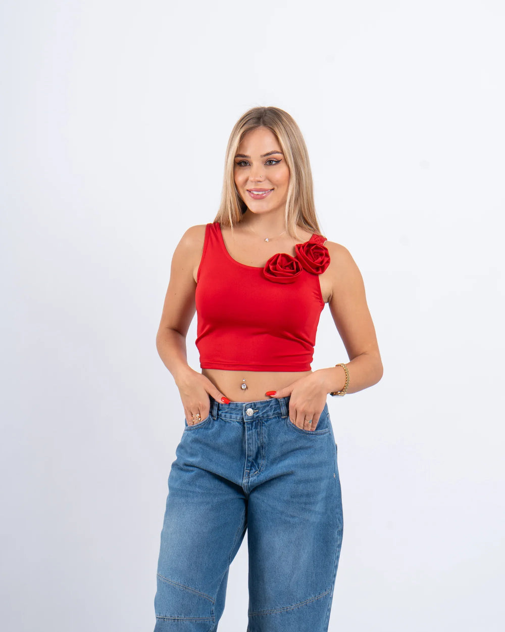 Floral Fitted Crop Top - Venti