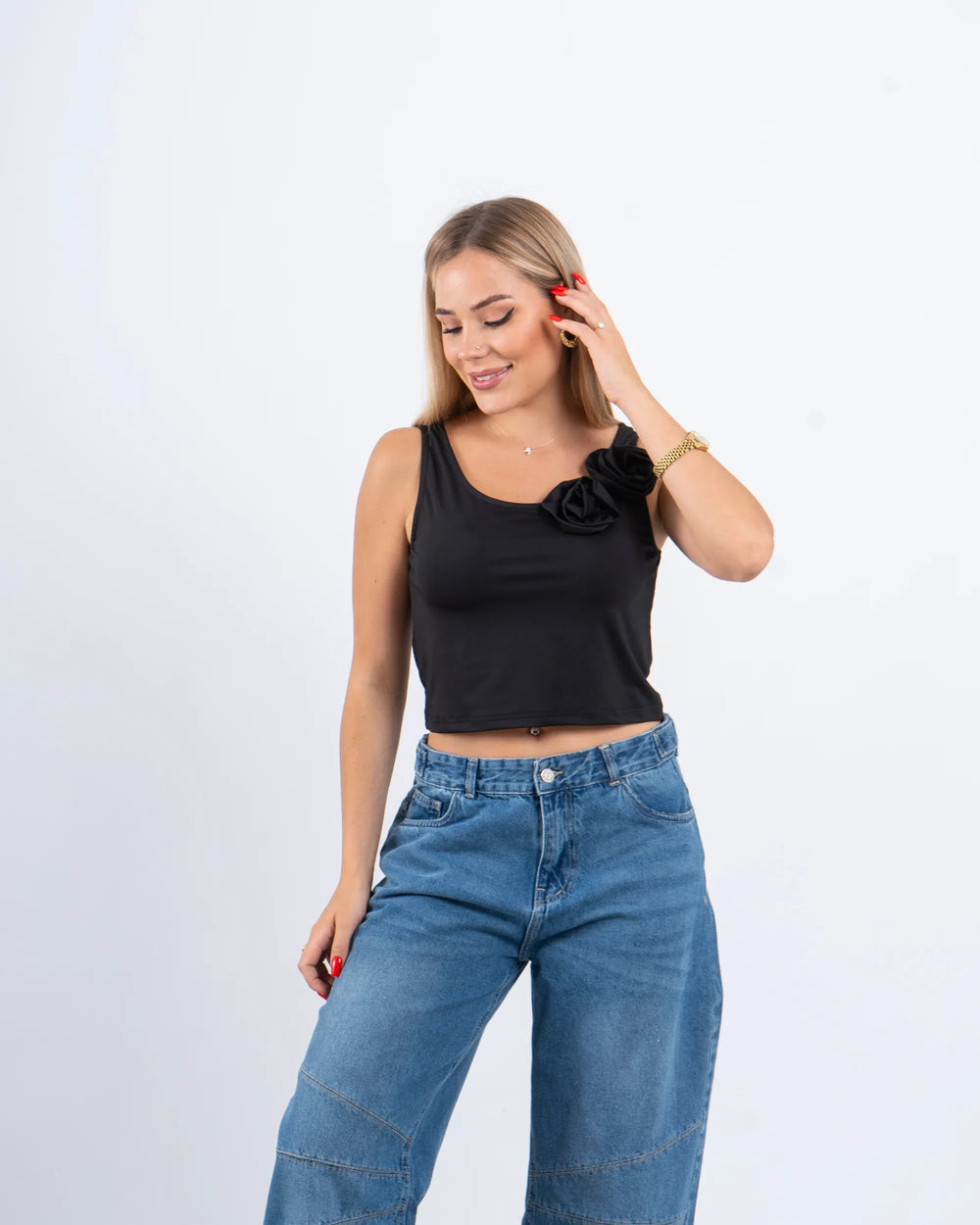 Floral Fitted Crop Top - Venti