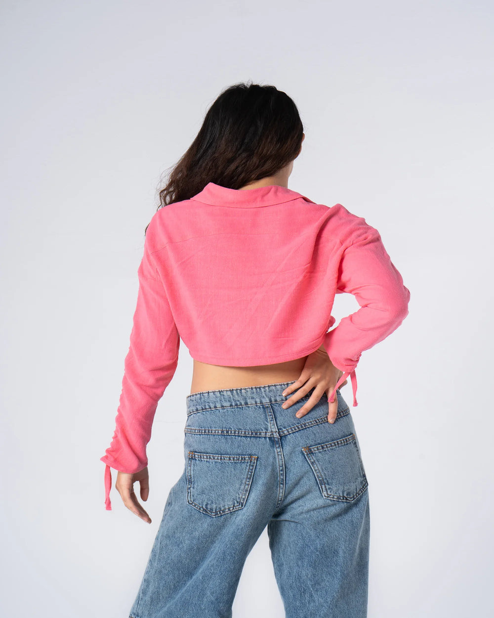 Drawstring Sleeve Blouse - Venti