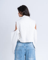 Open Shoulder Denim Jacket