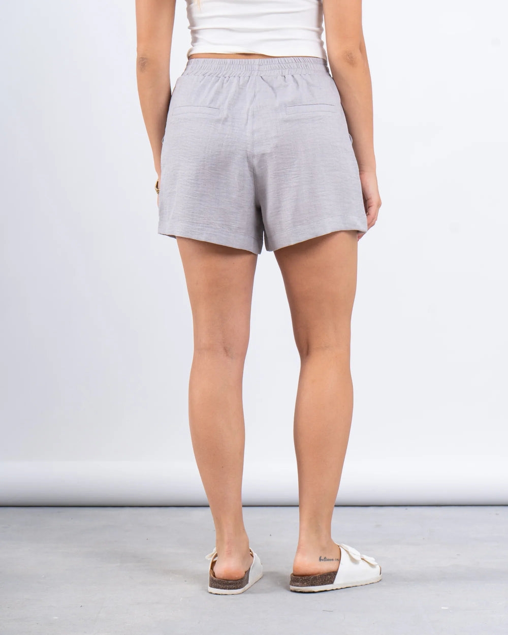 Elastic Waist Striped Poplin Shorts - Venti