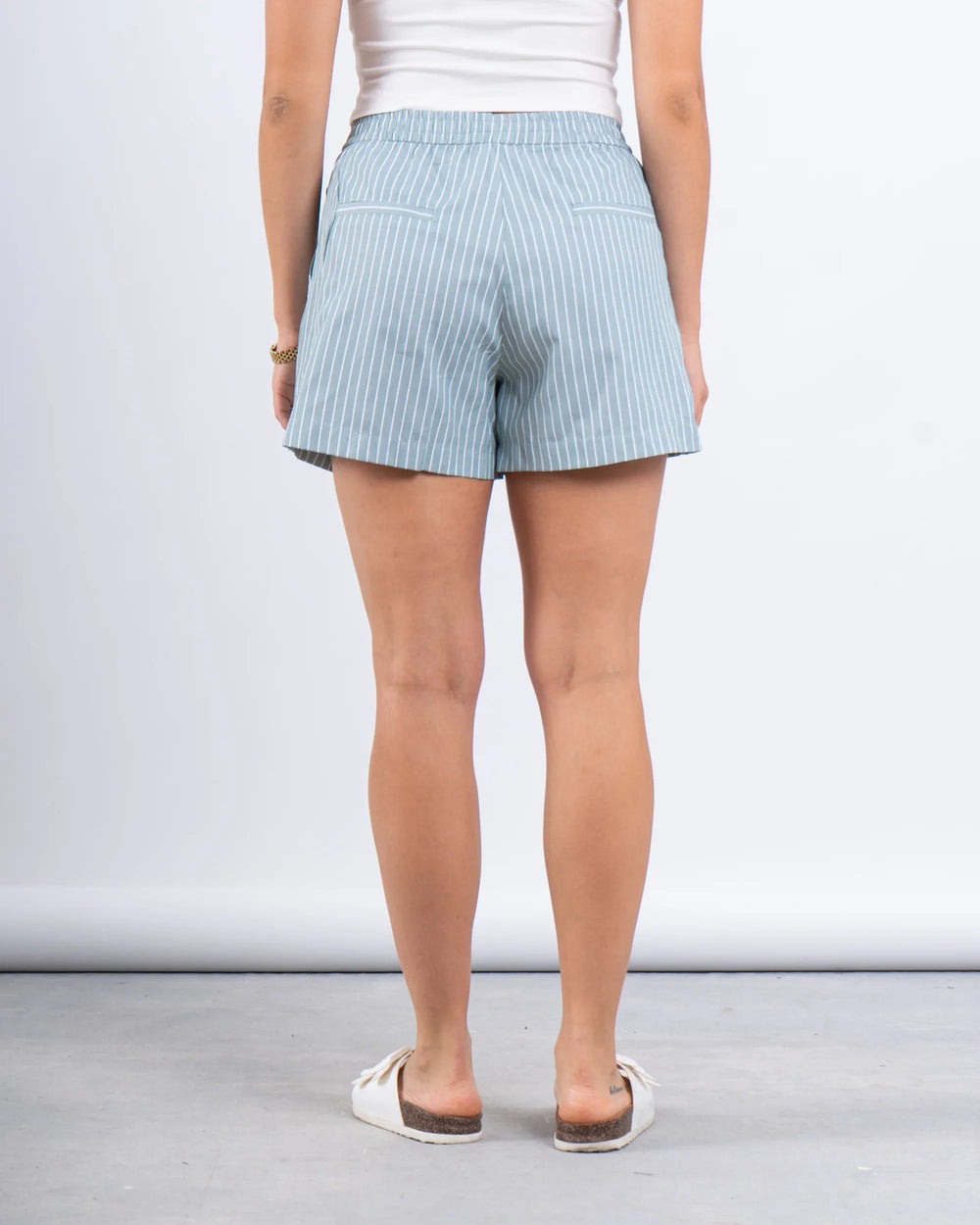 Elastic Waist Striped Poplin Shorts - Venti