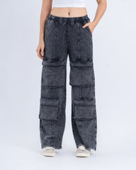 Acid Washed Cargo Sweatpants