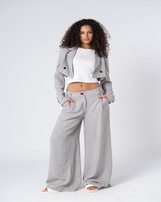 Cropped Blazer Set