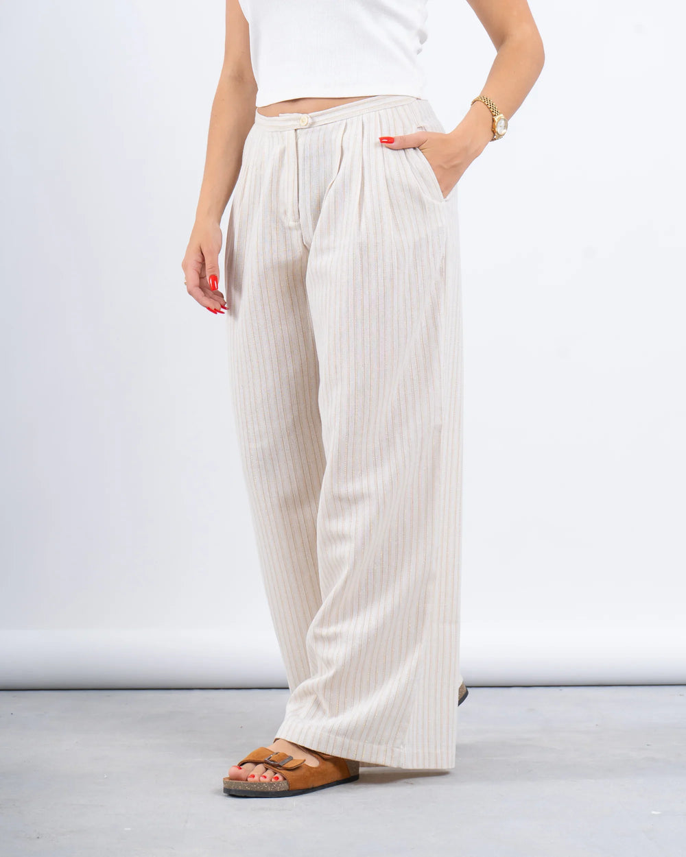 Striped Palazzo Pants - Venti