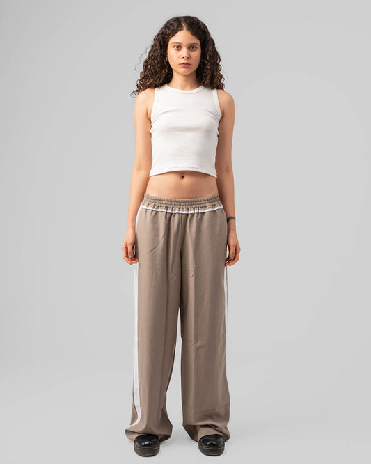 Contrast Side Straight Pants