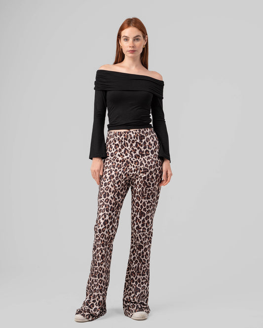 Leopard Flare Pants