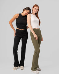 Flare Folded Waist Pants