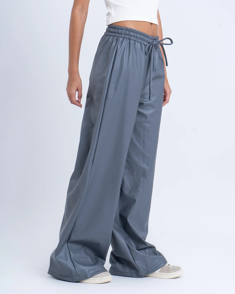 Faux Leather Wide-Leg Pants - Venti