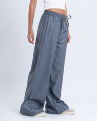 Faux Leather Wide-Leg Pants