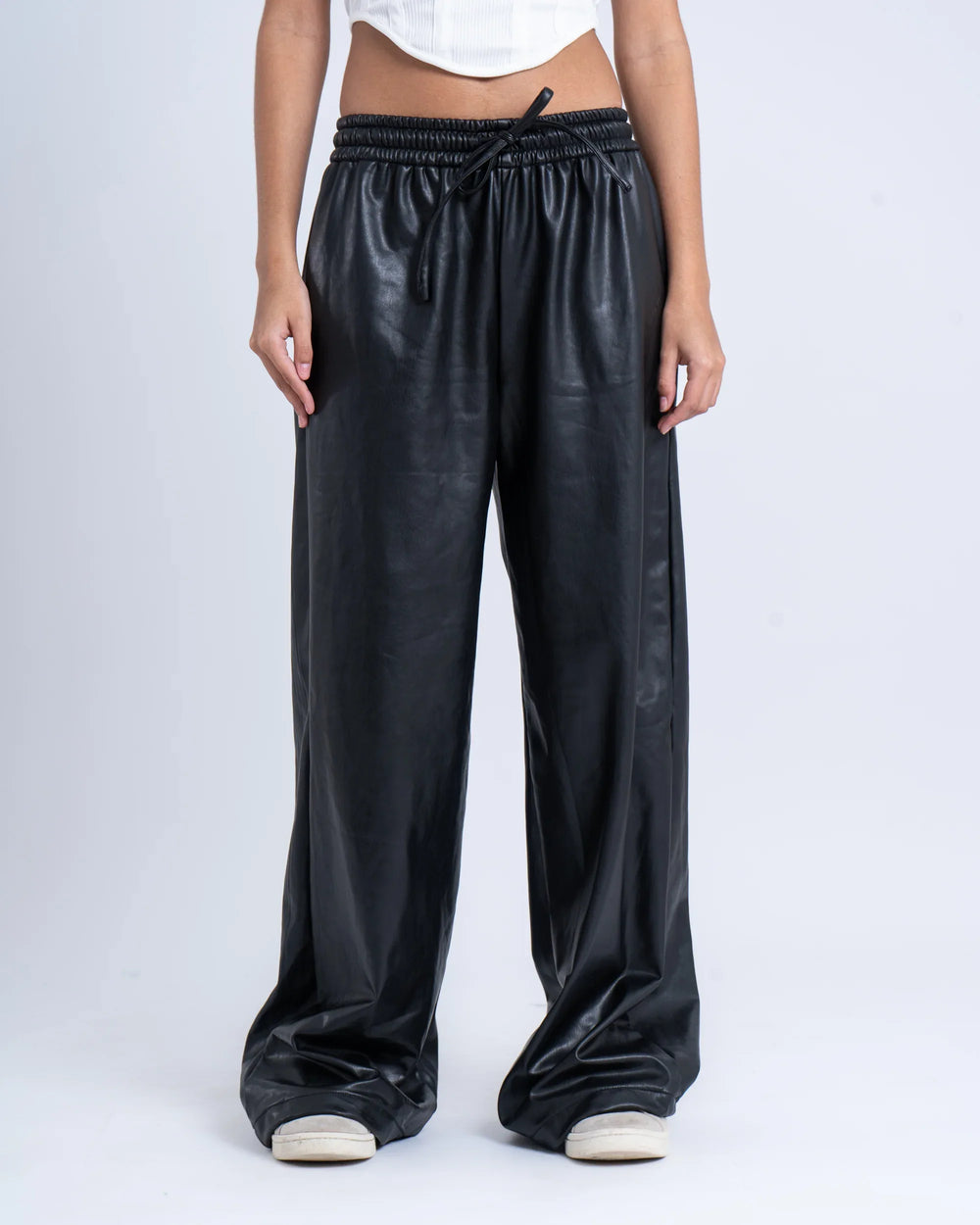 Faux Leather Wide-Leg Pants - Venti