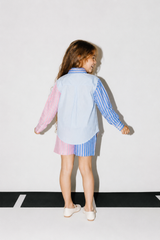Girls' "Split Stripe" Patch Shorts
