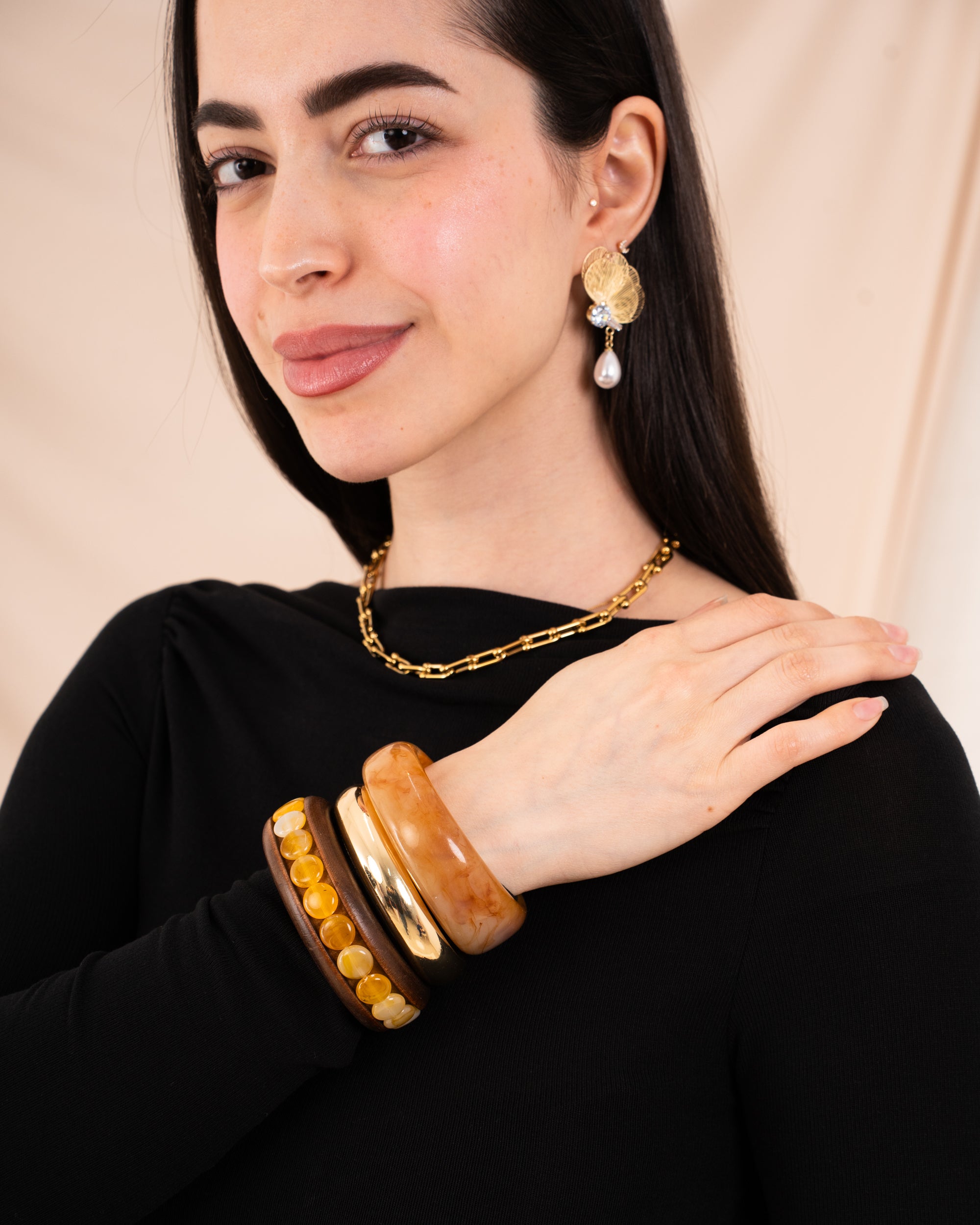 Chunky Woody Bangle Set