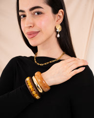 Chunky Woody Bangle Set