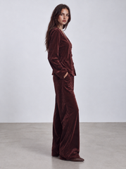 Women velvet flowy pants