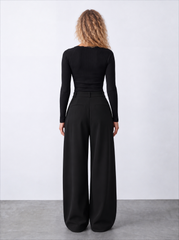 Women lace trims v neck top