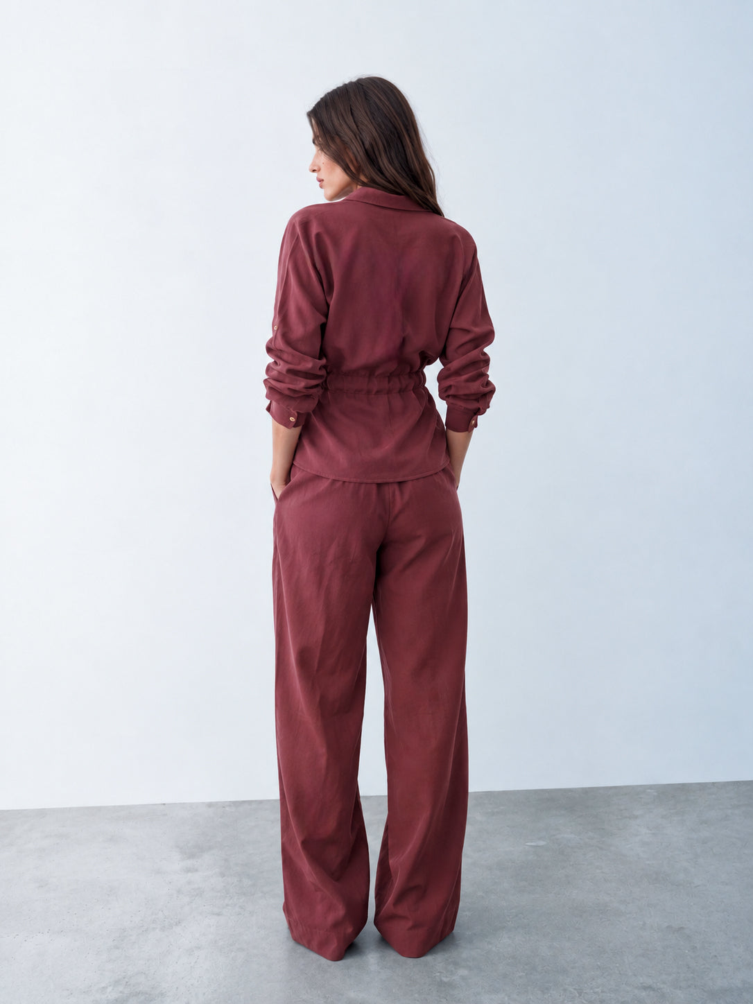 Women drawstring blouse