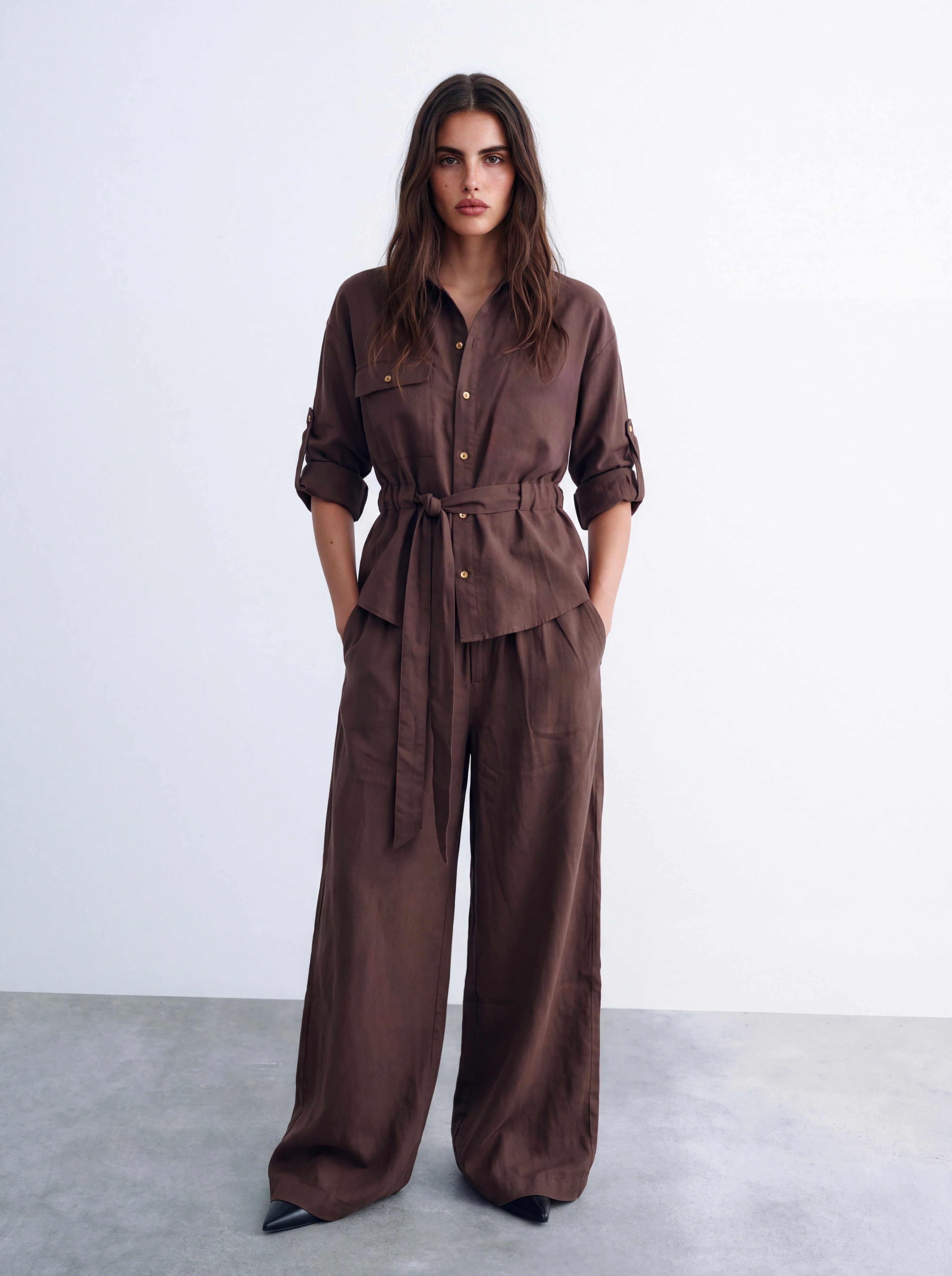 Women drawstring blouse