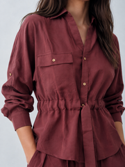 Women drawstring blouse
