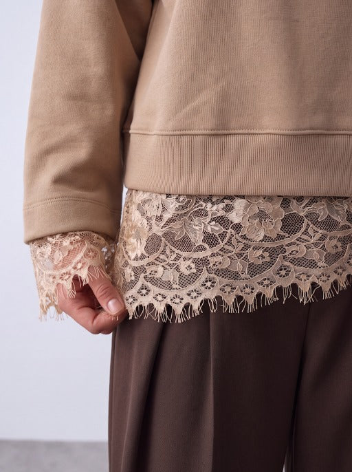 Women sweatshirt with lace