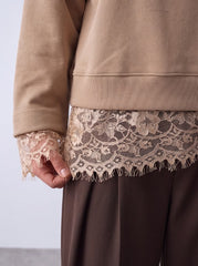 Women sweatshirt with lace