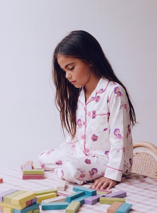Girl k pop silk pj