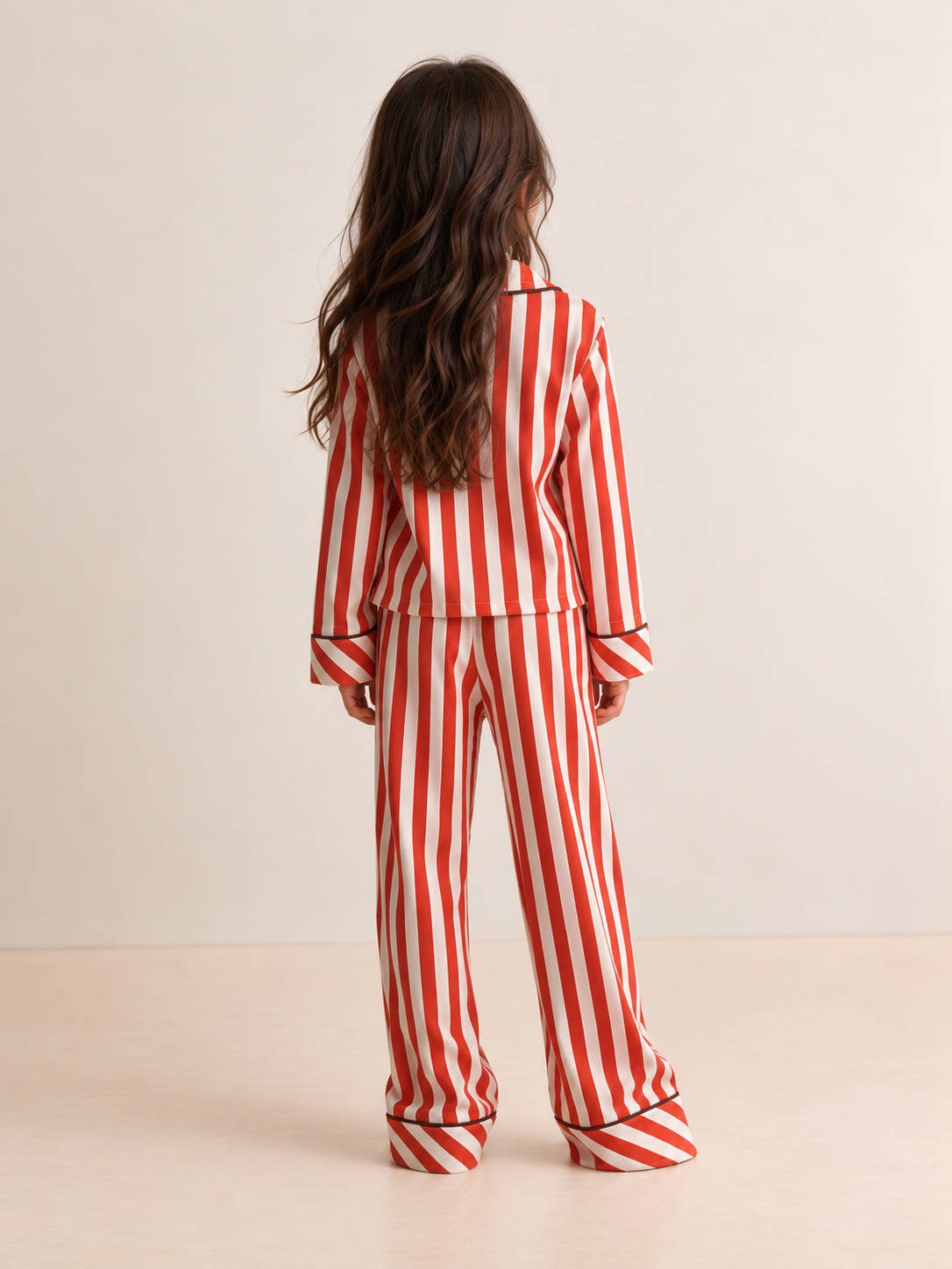 Kids' "Teddy Stripe" Button-Down Pajama Set – Cozy Sleepwear Lounge Set!