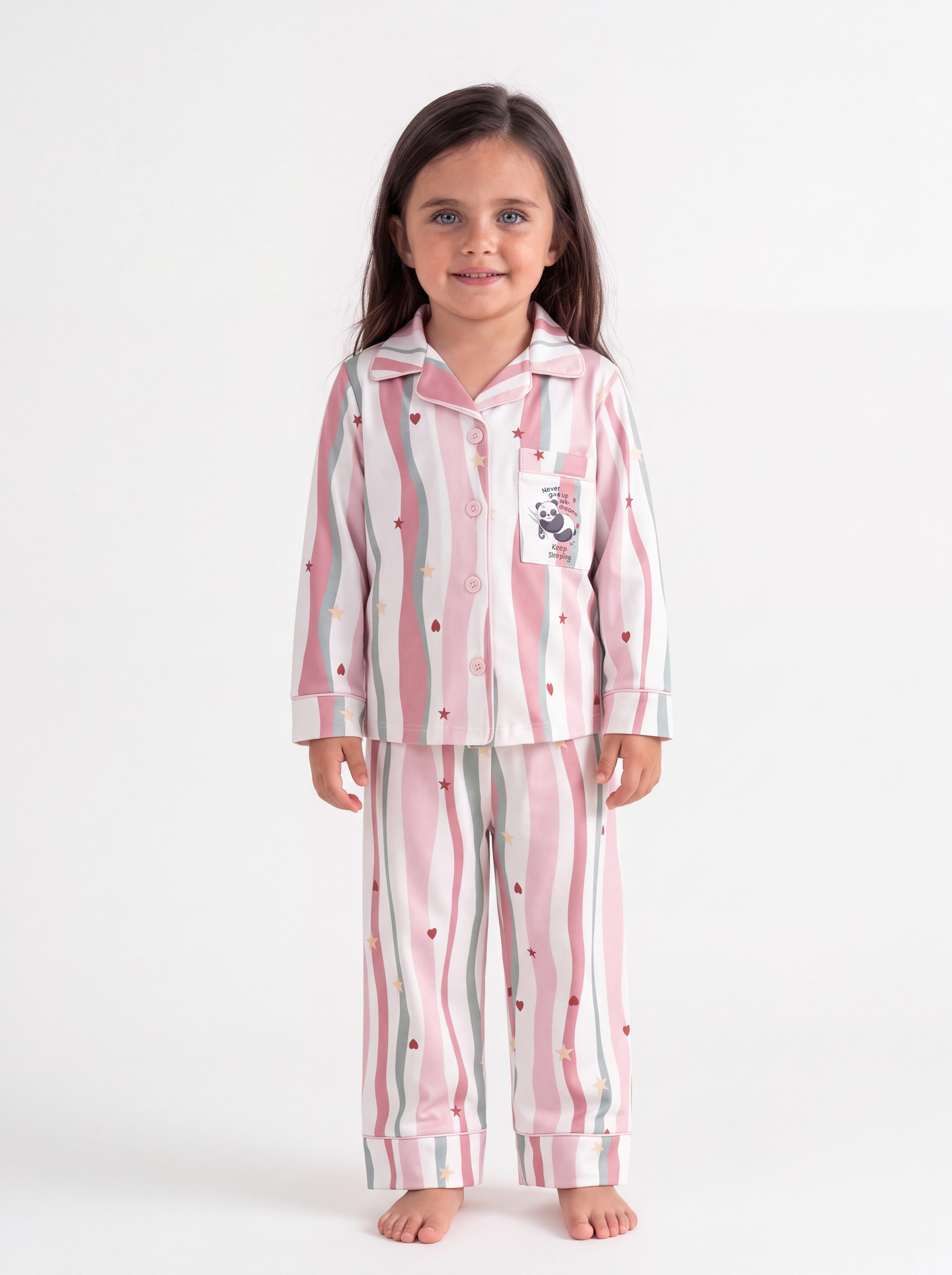 Girl silk feel pj set